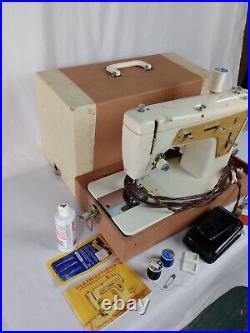 Vintage Singer 237 Sewing Machine With Carrying Case Heavy Duty 1968