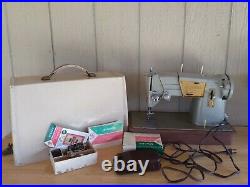 Vintage Singer 328 Sewing Machine Heavy Duty W Manual Attachments