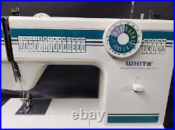 White 1919 Heavy Duty Multi Stitch Sewing Machine Denim Leather Lace Serviced