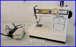 White Deluxe 1505 Heavy Duty Zigzag Sewing Machine, Foot Pedal, Storage Case