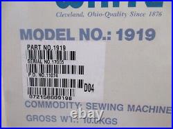 White Sewing Machine Heavy Duty Model 1919 Embroidery Dressmaking Original Box