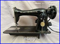Working 1948 Singer 15-88 Sewing Machine W Manual, Buttonholer, Attachments